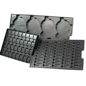 zwarte antistatische blisterverpakking geleidende plastic trays