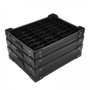 Zwarte antistatische golfkartonnen dozen, trays en verdelers
    